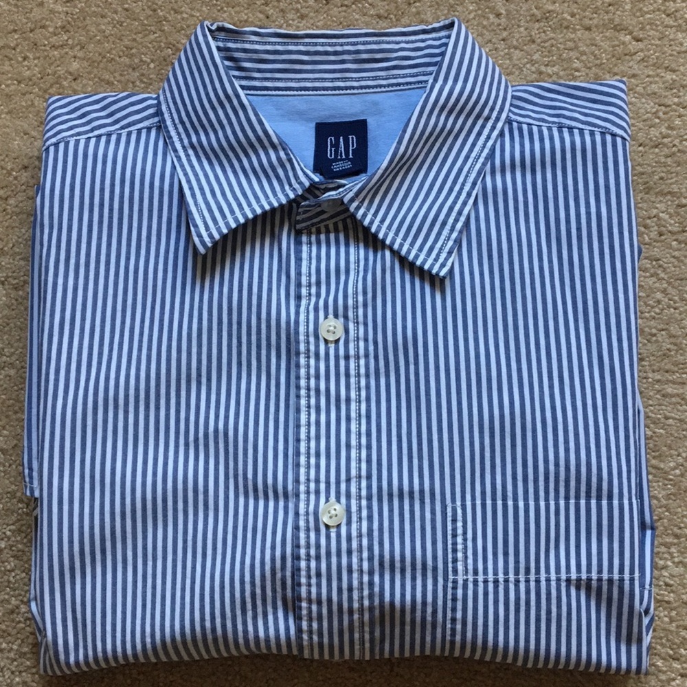Classic Blue Stripe L/S Button Down Shirt - Picture 2 of 6